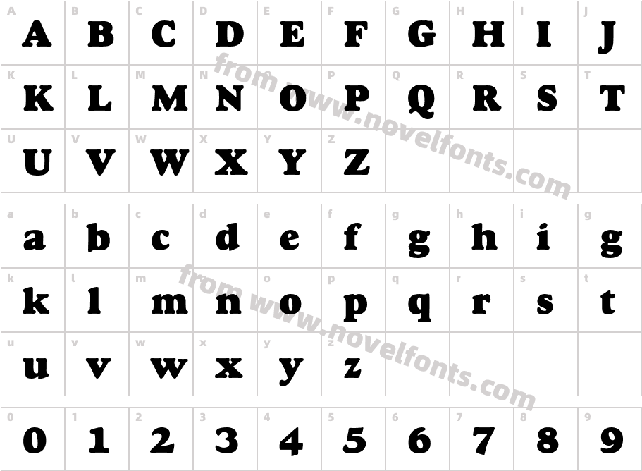 Goudy-HeavyfaceCharacter Map