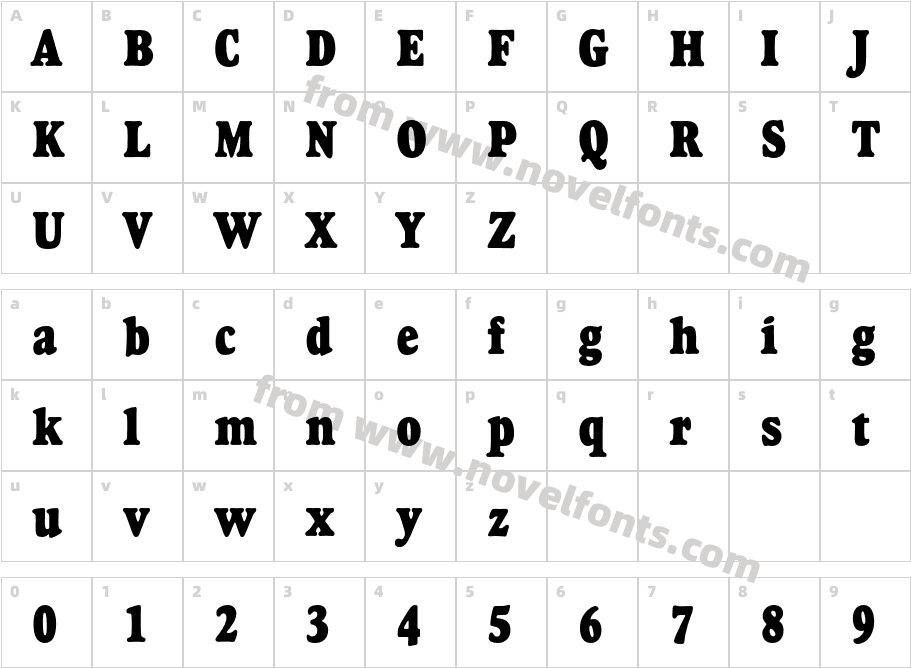 GoudyHeavyfaceBT-RegularCondCharacter Map