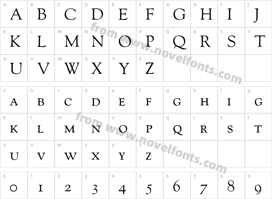 GoudyOldstyleH-SCCharacter Map