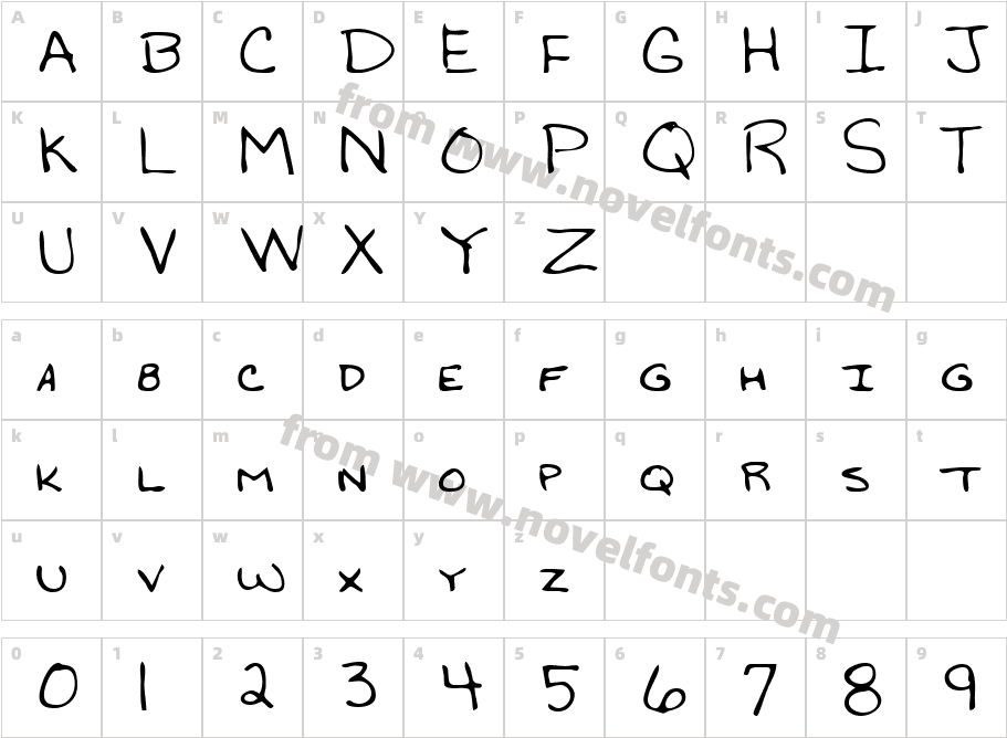 GradysHand-PlainCharacter Map