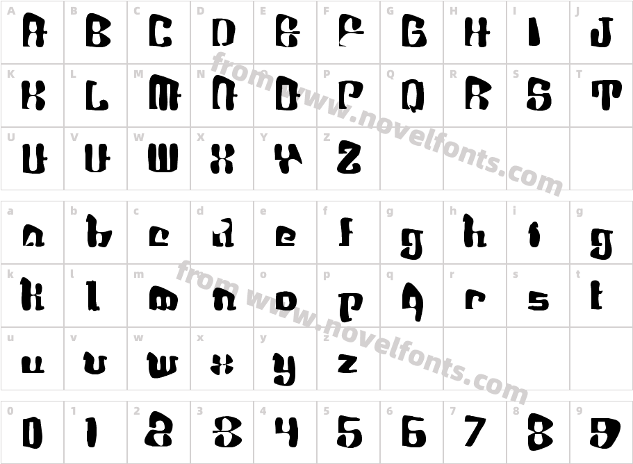 Graffy Crazzy Regular FontyCharacter Map