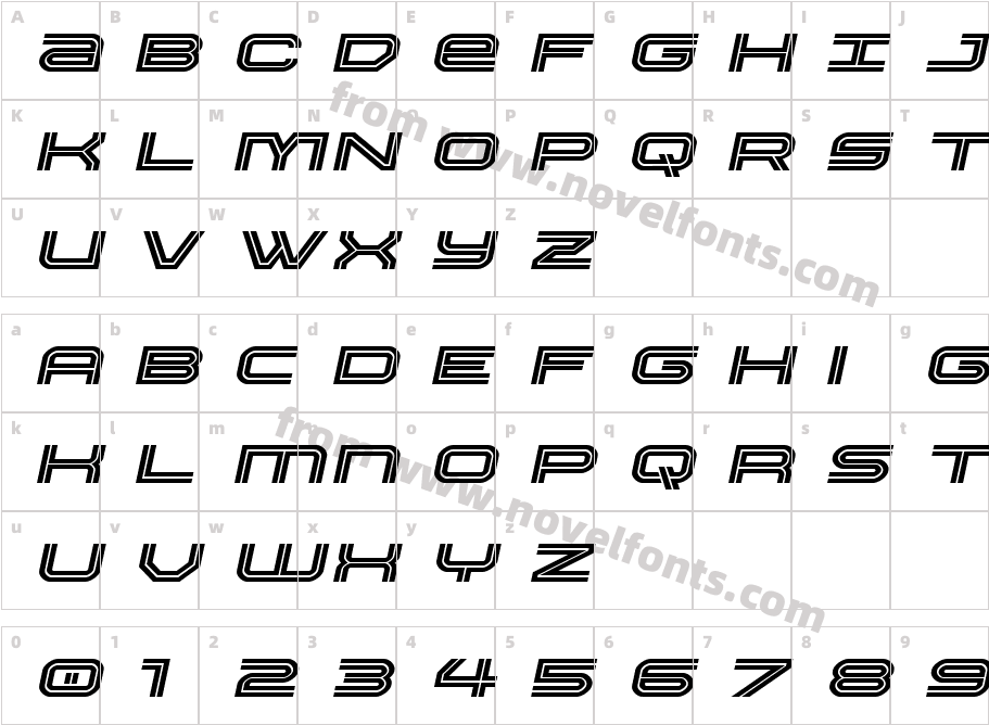 Gran Torino Expanded ItalicCharacter Map