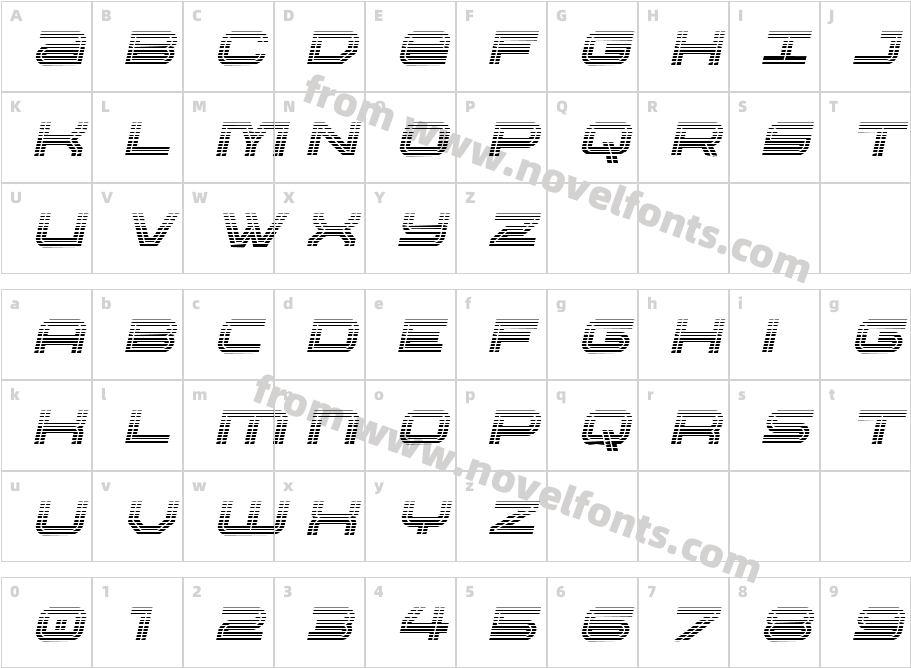 Gran Torino Gradient ItalicCharacter Map