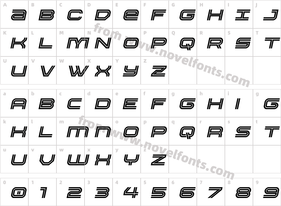 Gran Torino ItalicCharacter Map