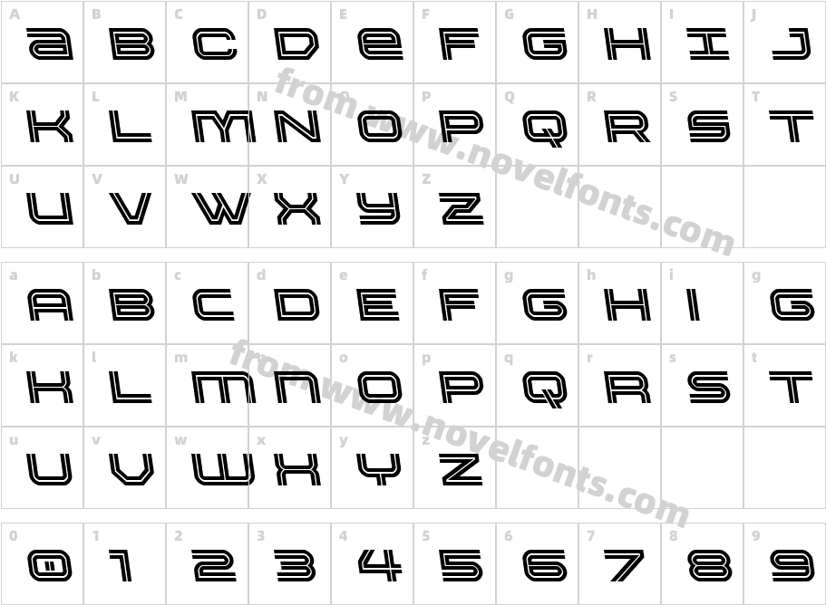 Gran Torino Semi-LeftalicCharacter Map