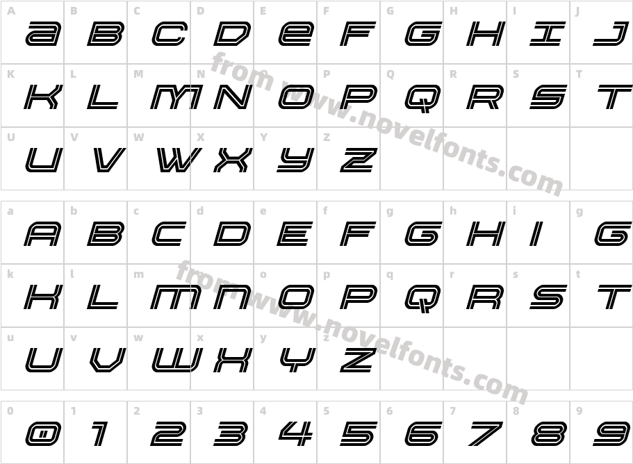 Gran Torino Super-ItalicCharacter Map