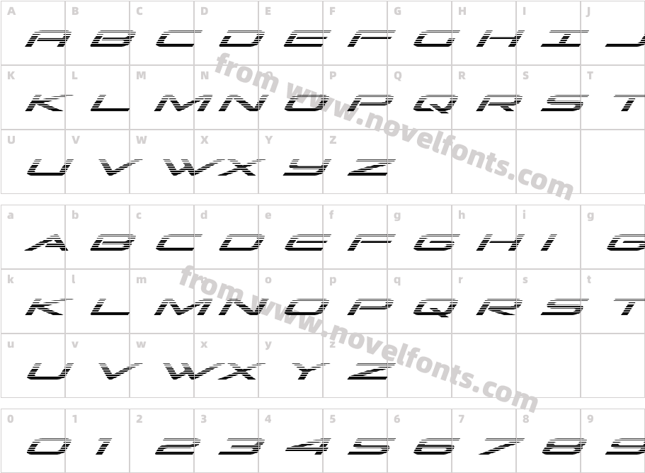 Grand Sport Gradient ItalicCharacter Map