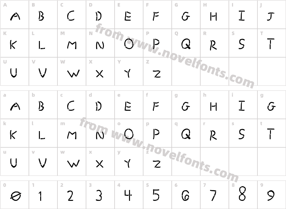 GrandStencilCharacter Map