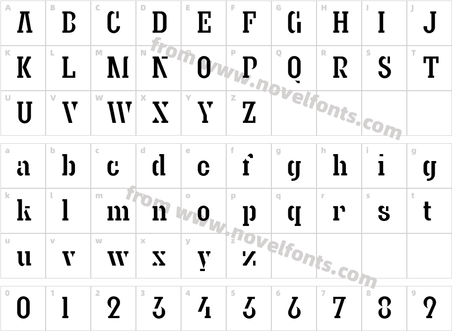 Granite-SemiStencilCharacter Map