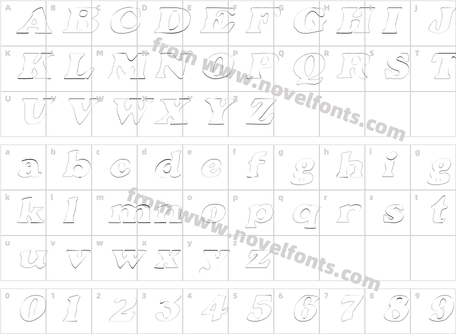 GrantOutlineObliqueSWFTECharacter Map