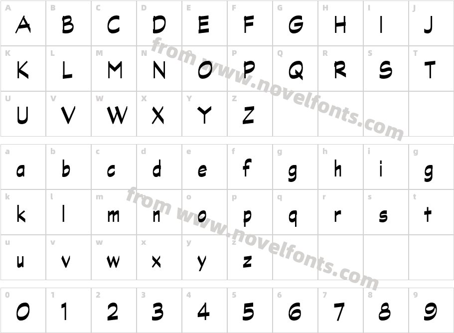 GraphiteStd-BoldNarrowCharacter Map