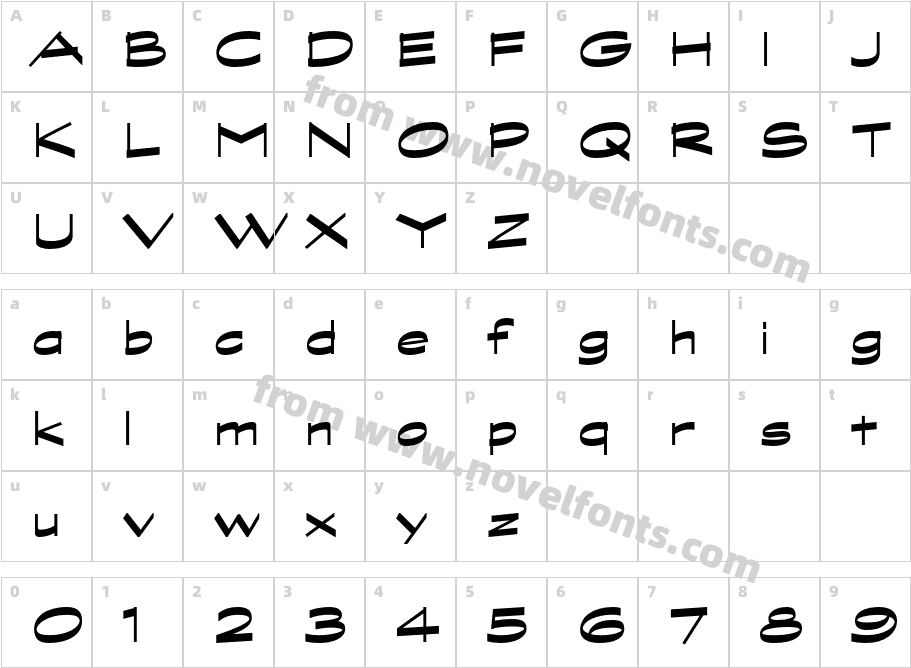 GraphiteStd-BoldWideCharacter Map