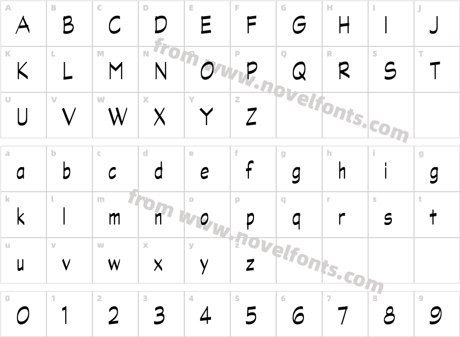 GraphiteStd-NarrowCharacter Map