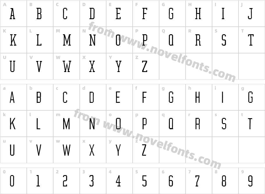 Graphium ExtraLightCharacter Map