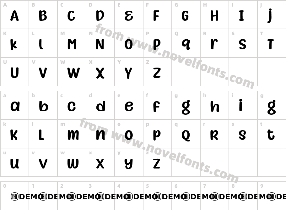 Gray Light RegularCharacter Map