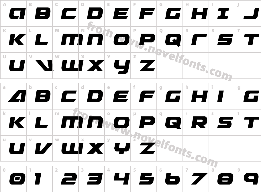 Graymalkin Compact CondensedCharacter Map