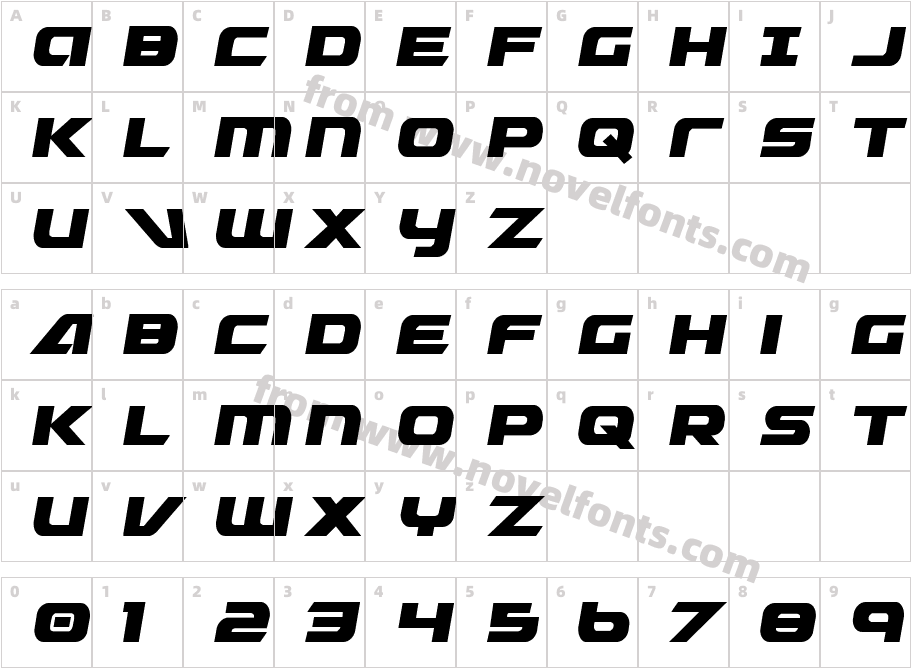 Graymalkin CondensedCharacter Map