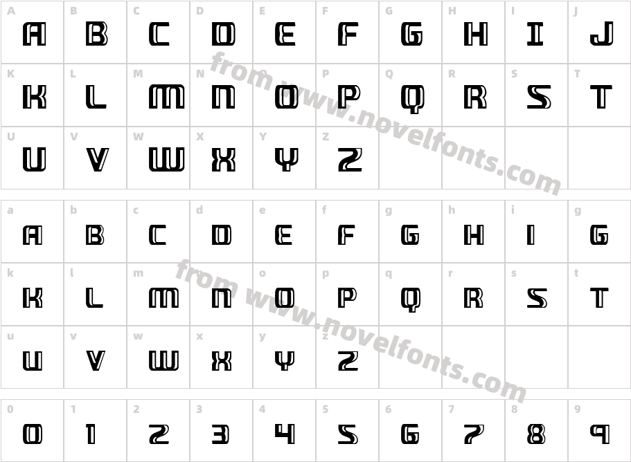 Grease Gun CondensedCharacter Map