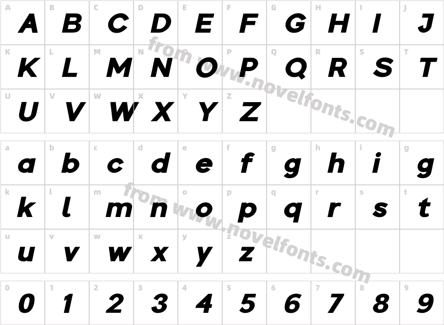 Colasta Black ItalicCharacter Map