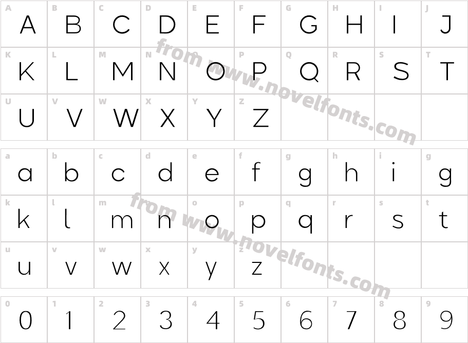 Colasta ThinCharacter Map