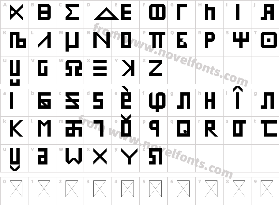 Greko - Sanskrit RegularCharacter Map