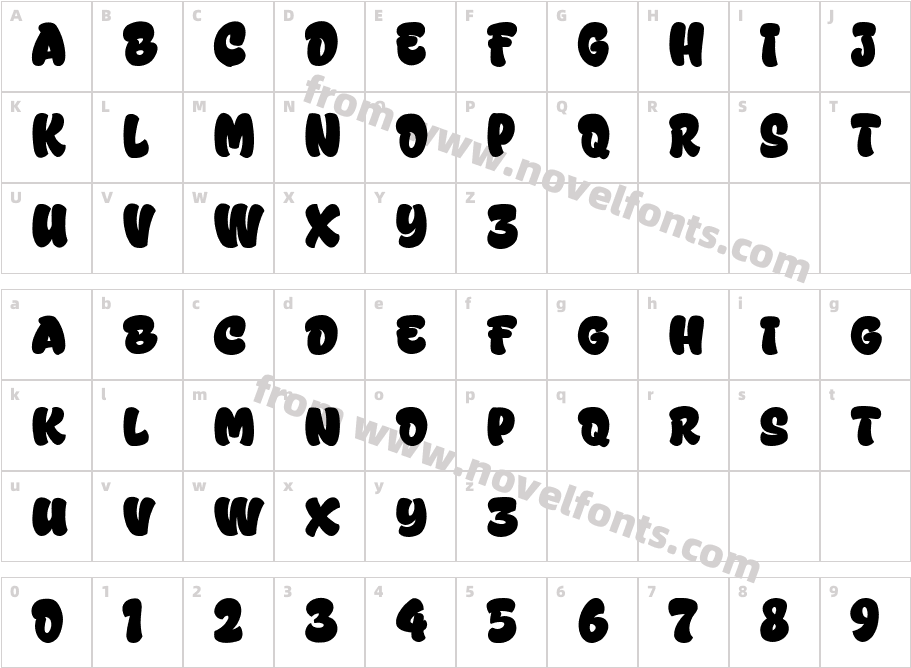 Gresta RegularCharacter Map