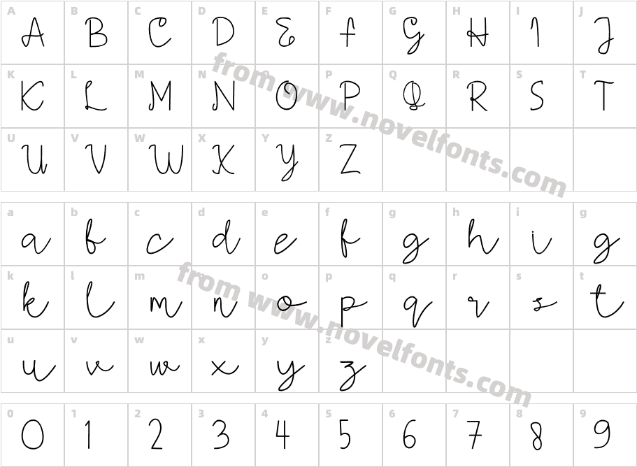 AMORICASCRIPTRegularCharacter Map