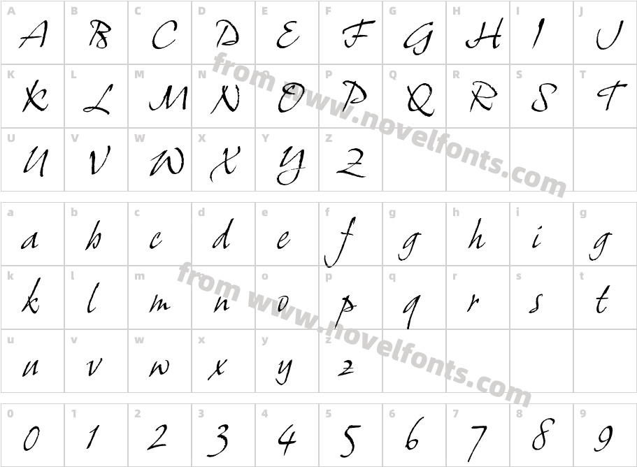 GrimshawHandITCStdCharacter Map