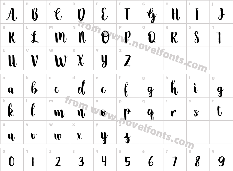 Grinland RegularCharacter Map