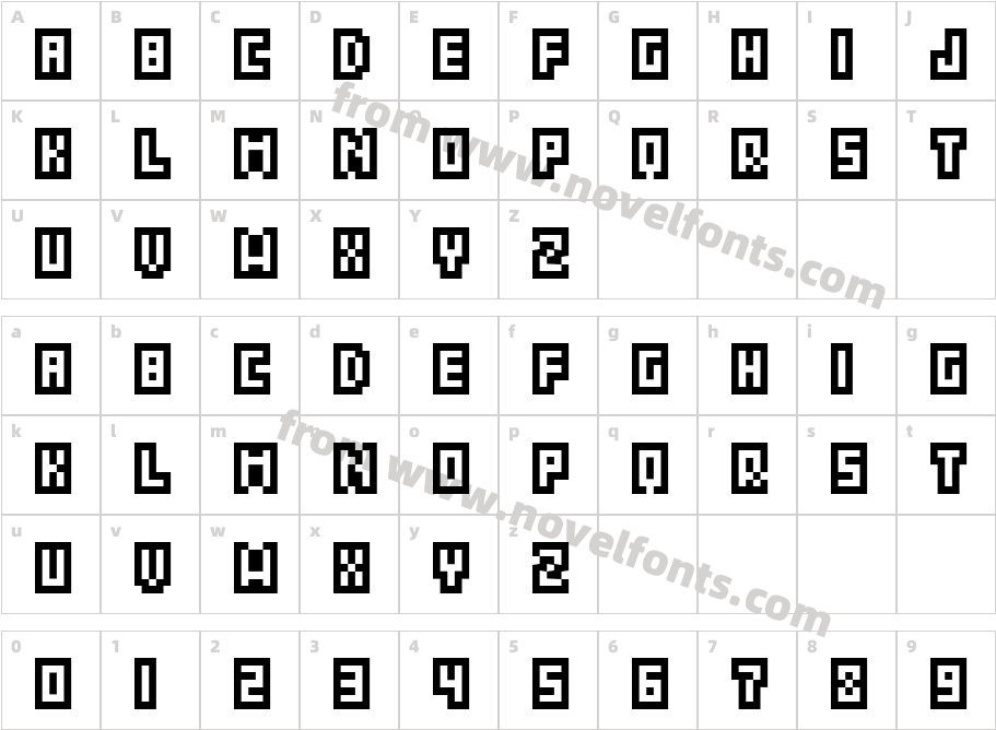 Grixel Acme 5 CompCapsOCharacter Map