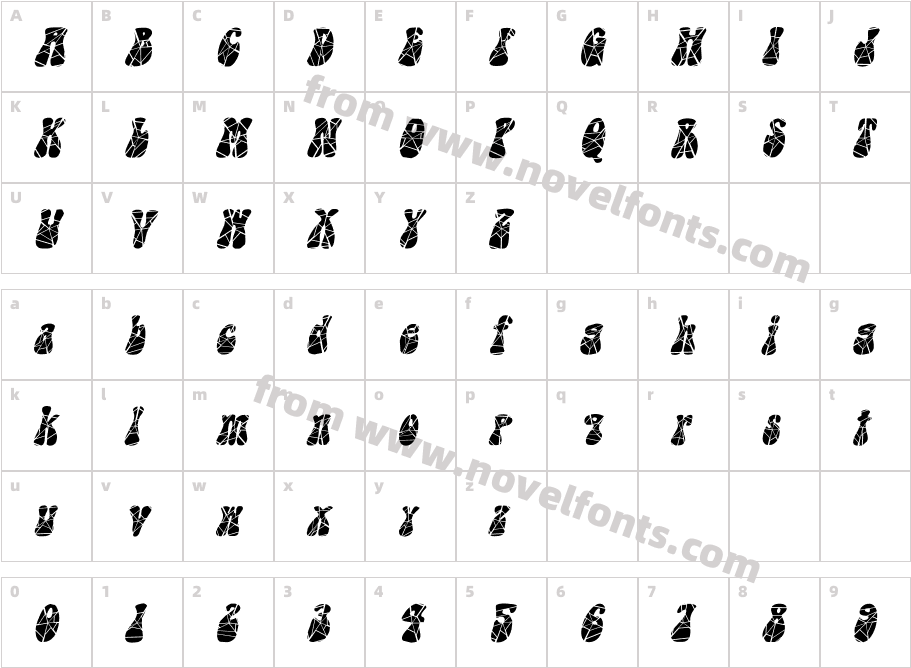 Groovey-Cracked ItalicCharacter Map