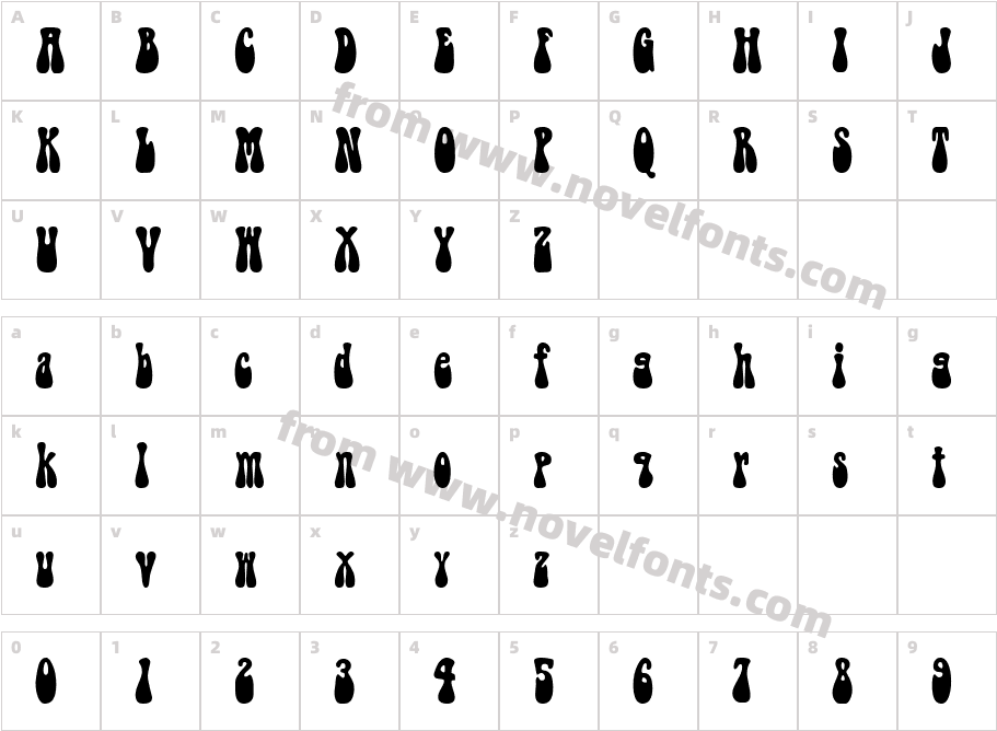 Groovy-Condensed NormalCharacter Map