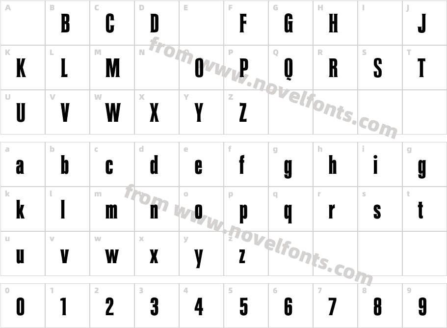 ColiseumBoldCharacter Map