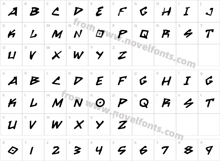 Grrrrrr BoldCharacter Map