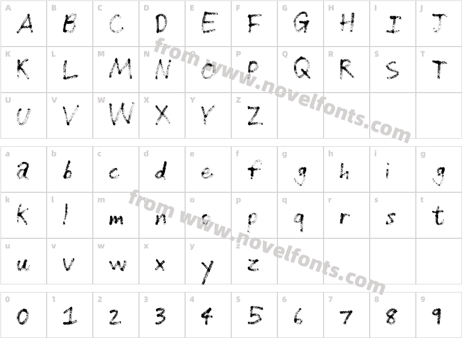 GrungeHandwritingCharacter Map