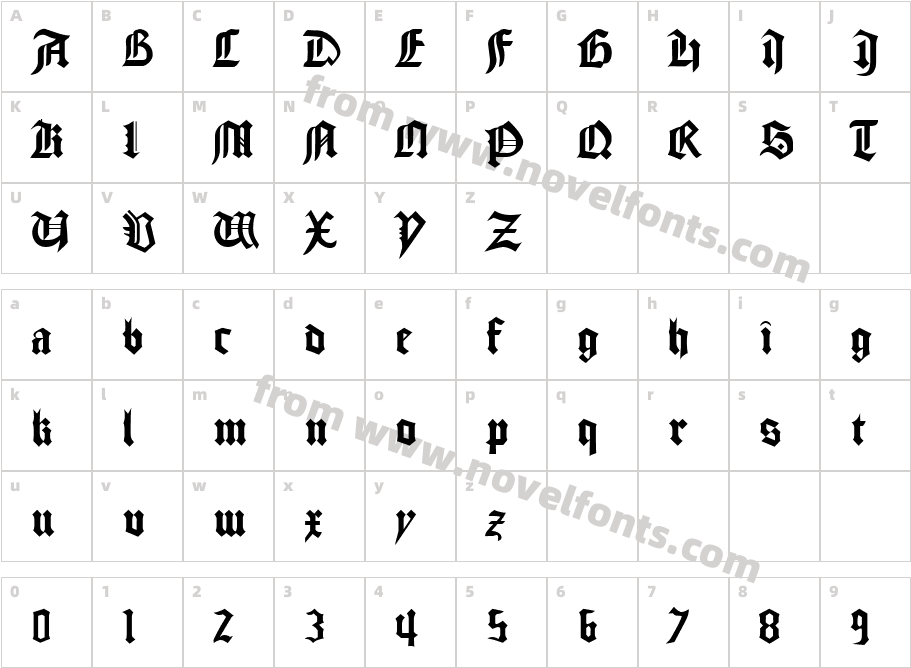 Gudenberg DBCharacter Map