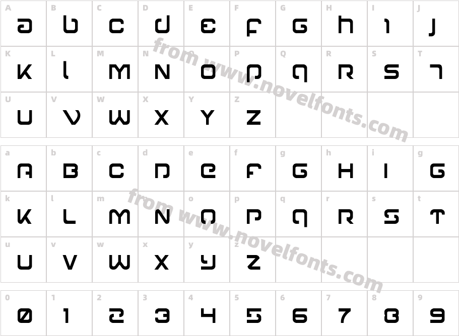 Gunrunner CondensedCharacter Map