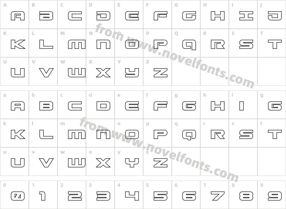 Gunship OutlineCharacter Map