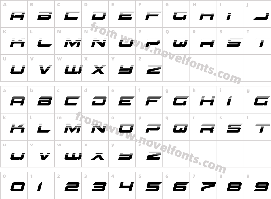 Gypsy Killer Half-Tone ItalicCharacter Map