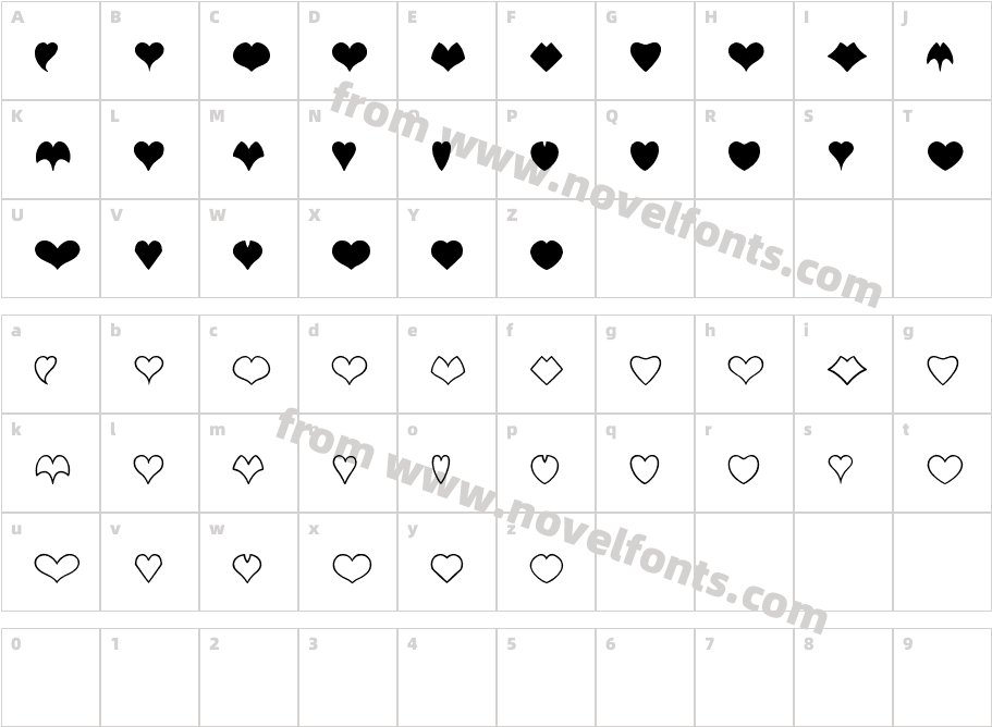 HEART shapesCharacter Map