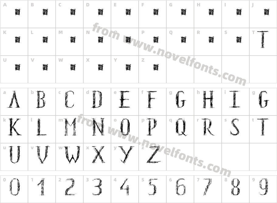 HKH Old Glyphs shortCharacter Map