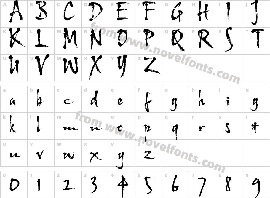 HL Thuphap 4BKCharacter Map