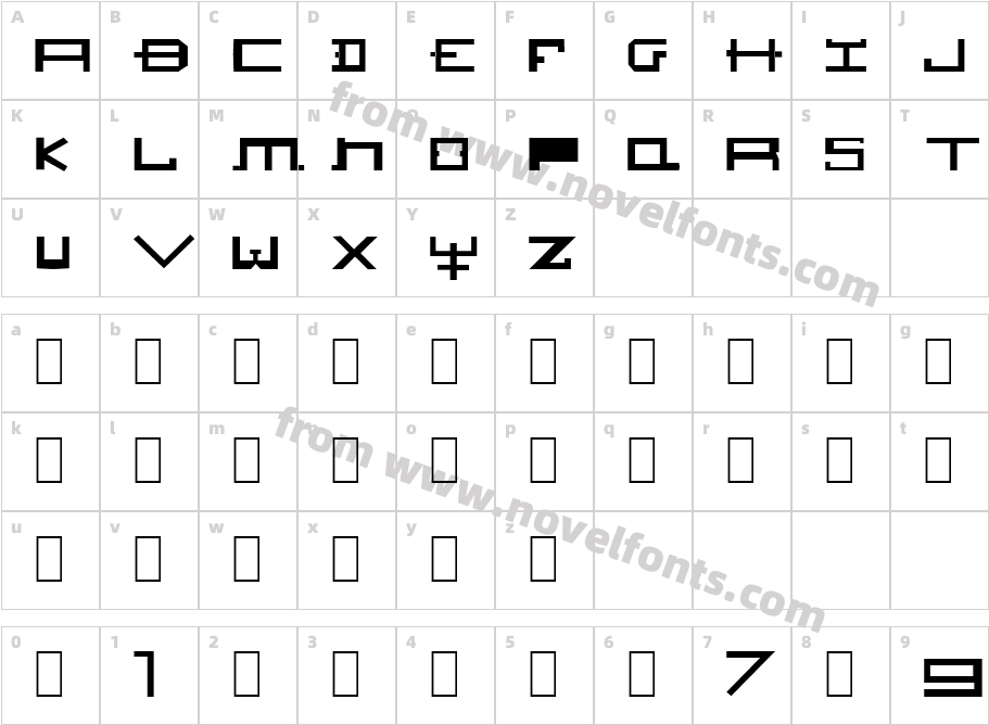 HOZENOZZLECharacter Map