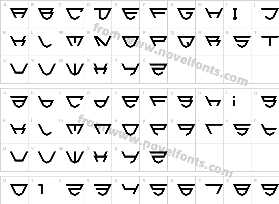 HTML5 Shield RegularCharacter Map