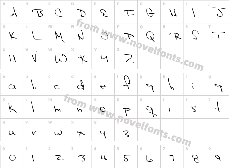 Hak RegularCharacter Map