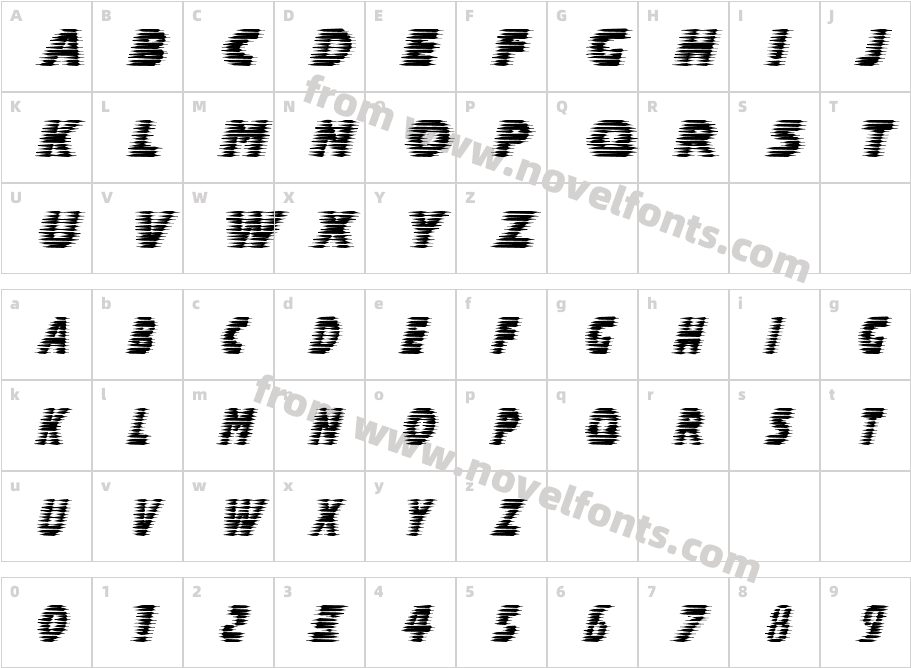 Halcion ItalicCharacter Map