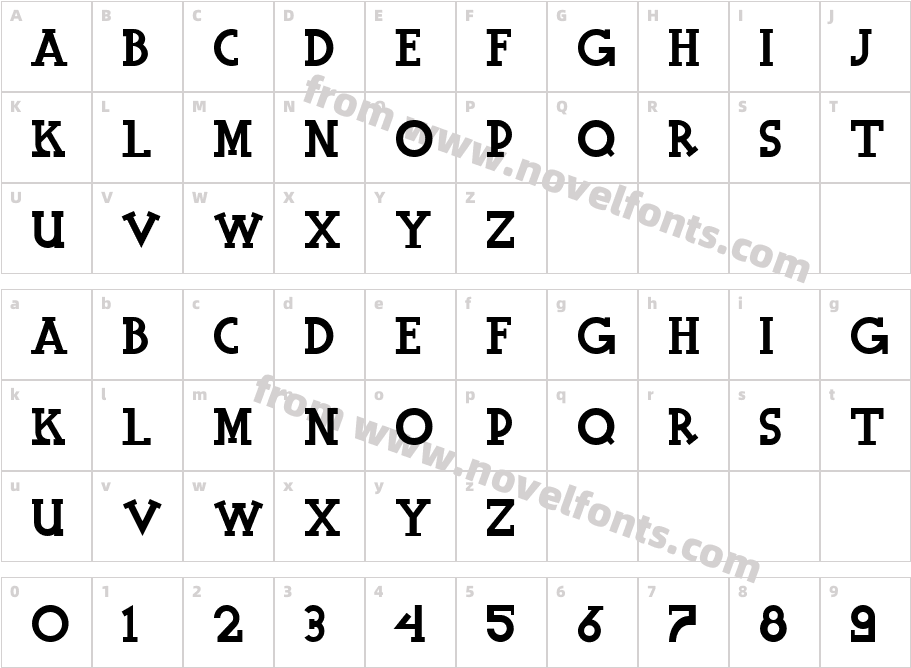 Halidians BlockserifCharacter Map