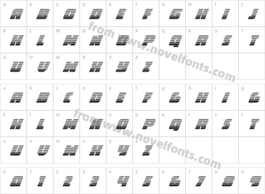 Hammer Scout Gradient ItalicCharacter Map