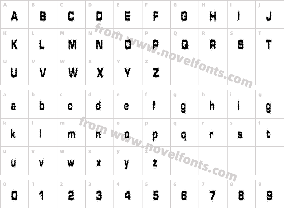 Hammered TypeCharacter Map