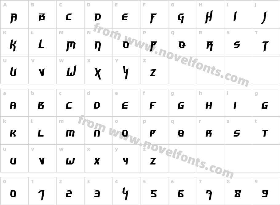 Hammerhead ItalicCharacter Map